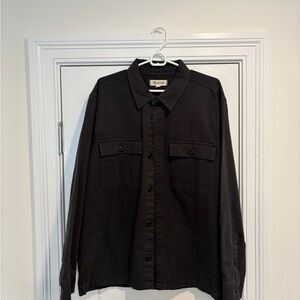 Madewell Dark Gray Collared Shirt with Signature Label